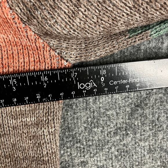 Colorblock Cardigan Womens M Multicolor Knit Retro Boho Button Front Sweater - Picture 4 of 7